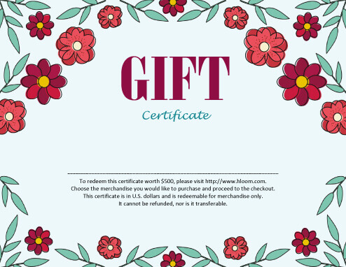 free full pages gift certificate template word
