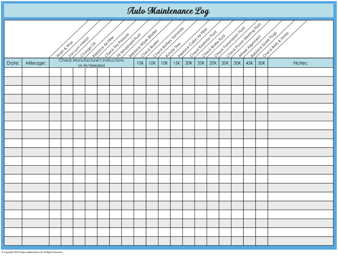 Maintenance Schedule Templates Word Excel Formats