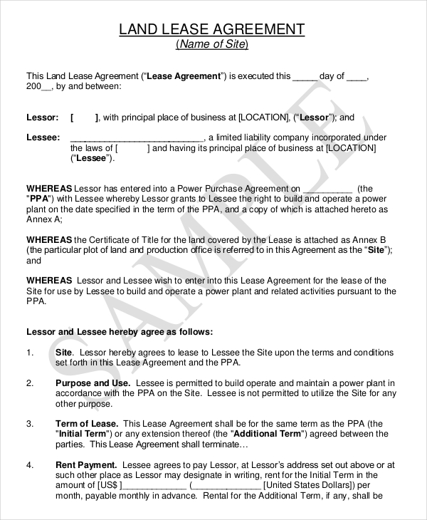 12 Free Lease Agreement Templates Word Excel Formats