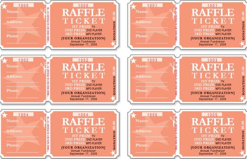 Sample Raffle Tickets Printable The Document Template