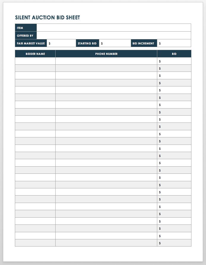 11-silent-auction-sign-up-sheet-templates-word-excel-formats
