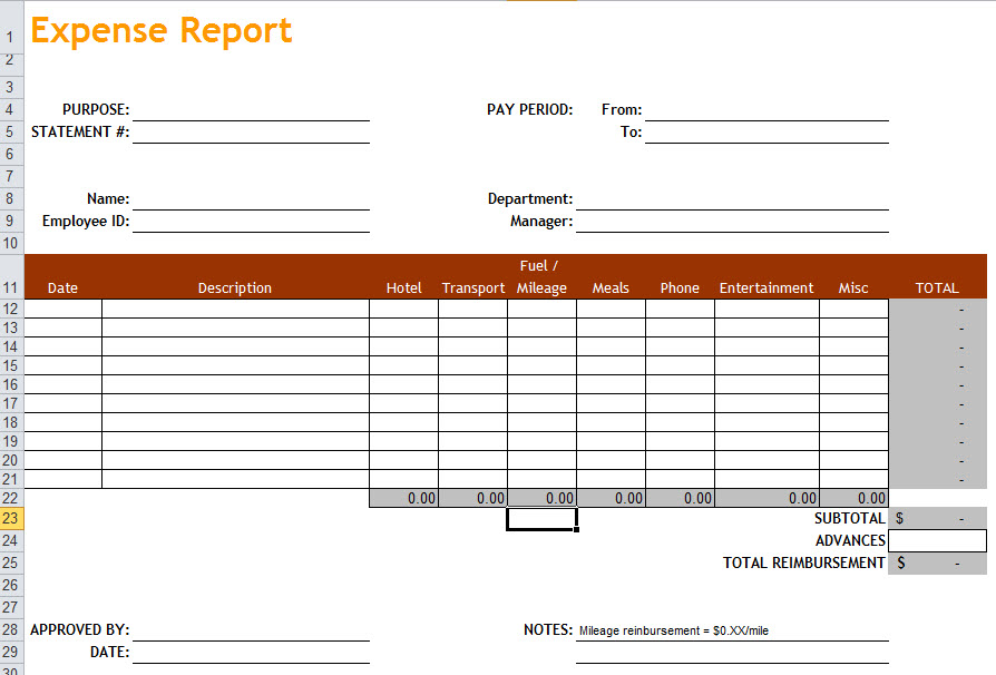 Sample Example Format Templates Excel Expense Tracking Template By 