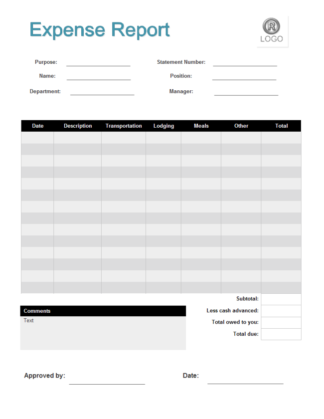 Expense Reimbursement Template Excel Templates