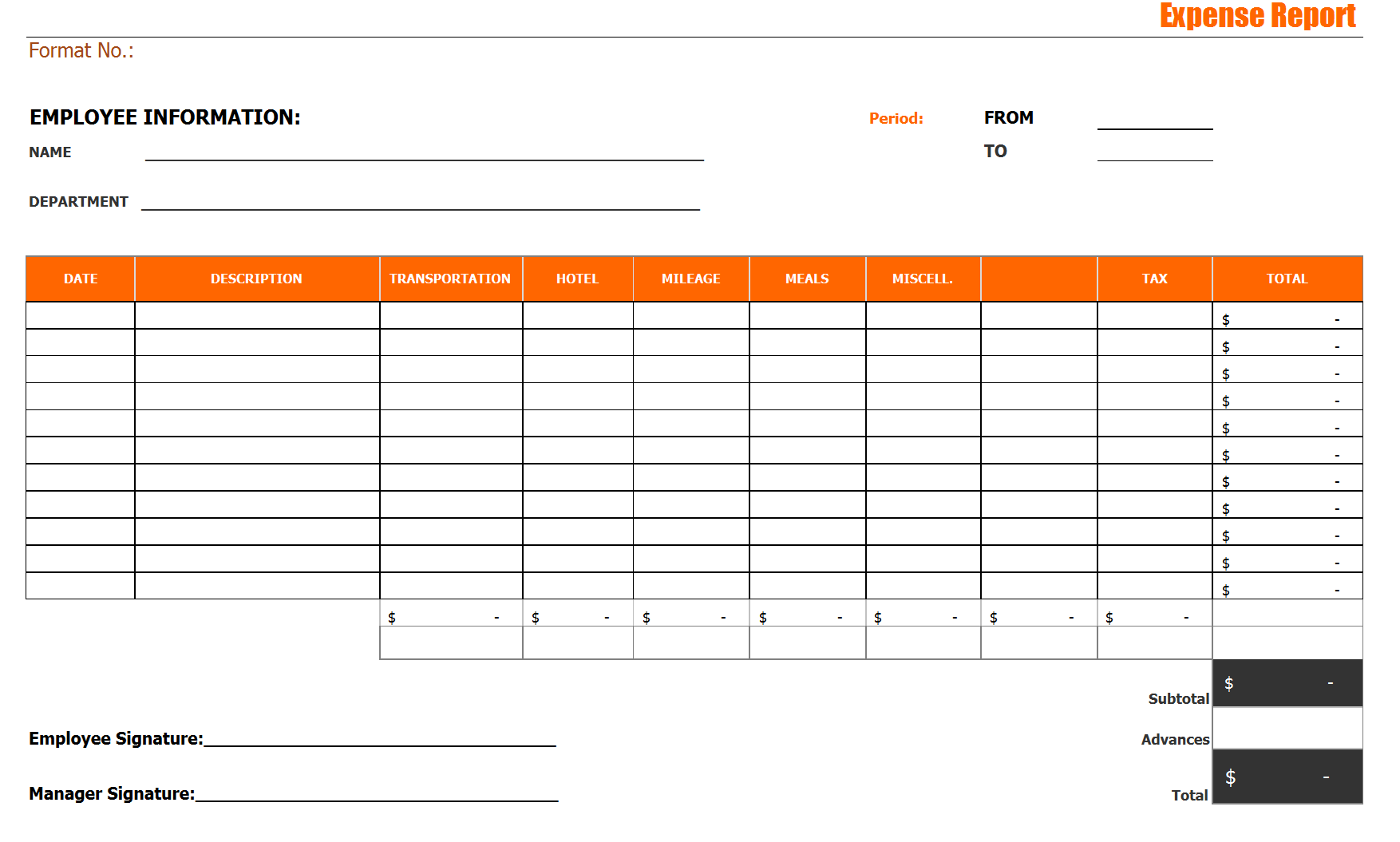 google drive expense report template