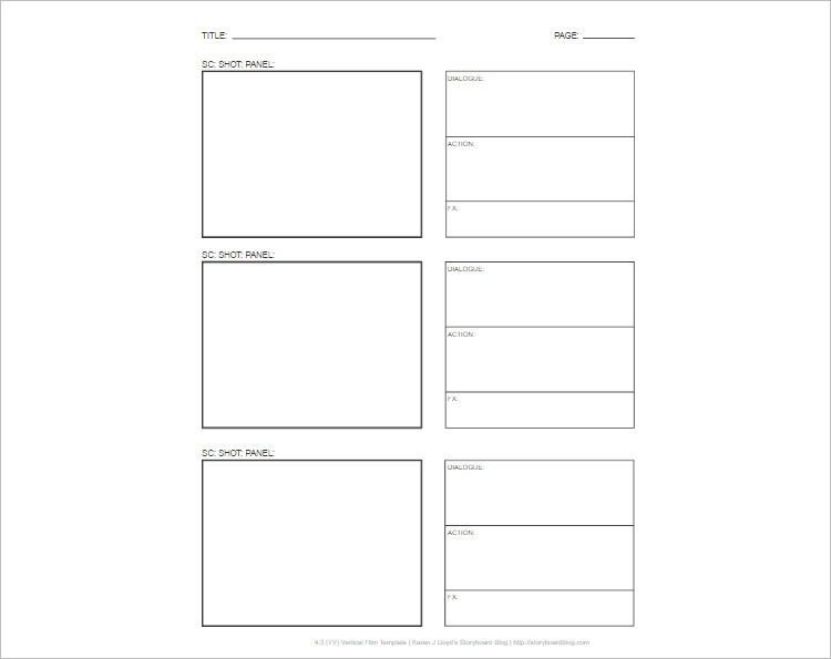 Free Storyboard Templates Word Excel Formats