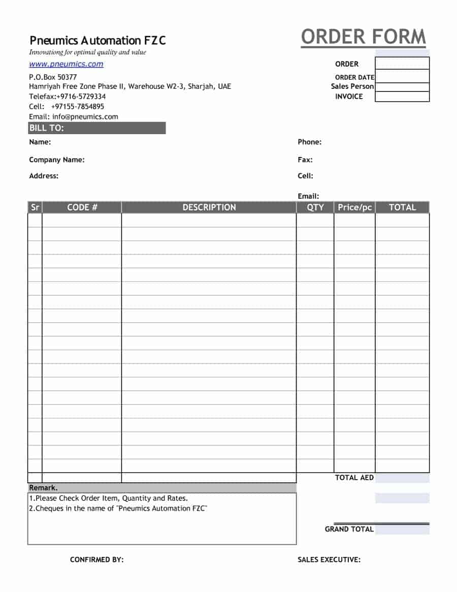 33 Free Order Form Templates Samples In Word Excel Formats