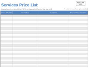 25+ Rate Card Templates ( Rate Sheet Templates ) Word Excel PDF