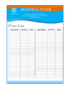 26+ Price List Templates in Word & Excel