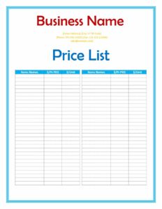 26+ Price List Templates in Word & Excel