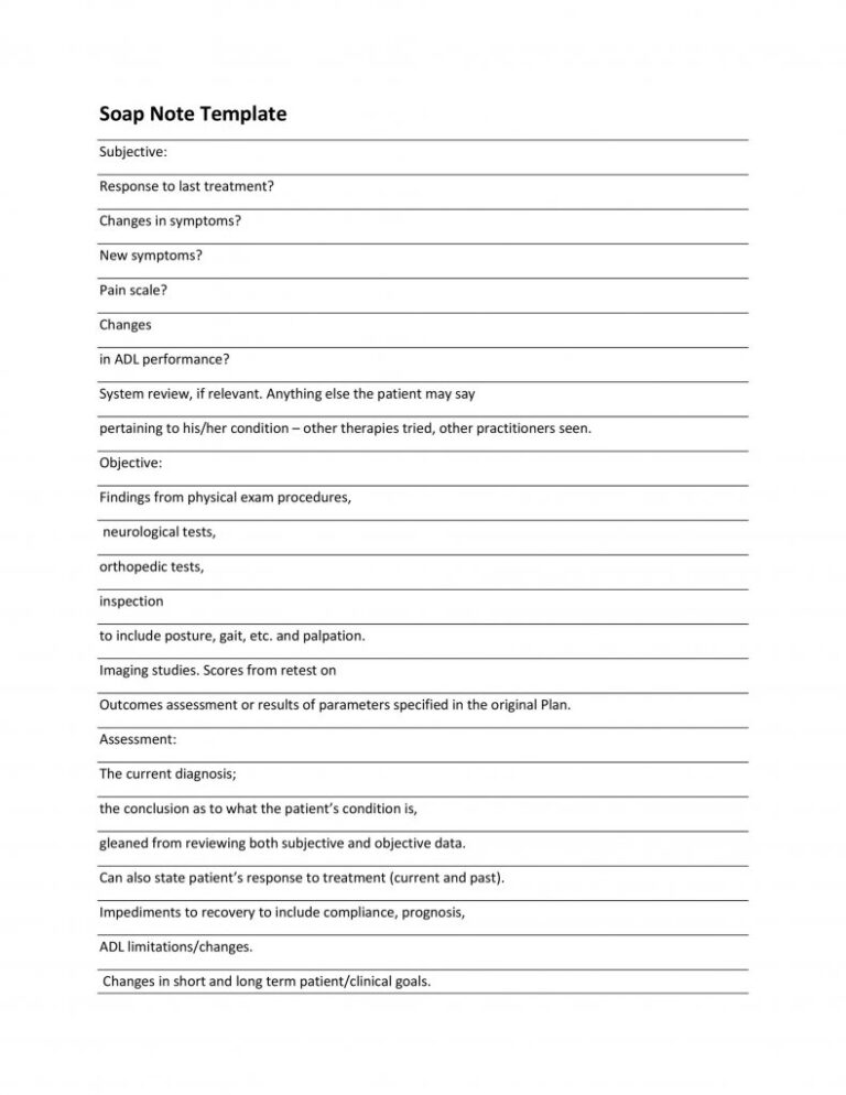 7 Free Soap Note Templates Word Excel Formats 