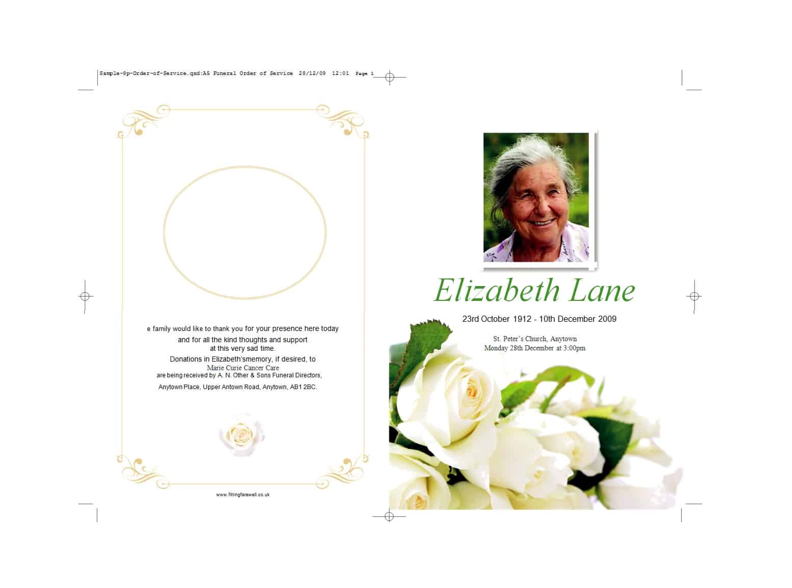12+ Free Funeral Program Templates Word Excel Formats