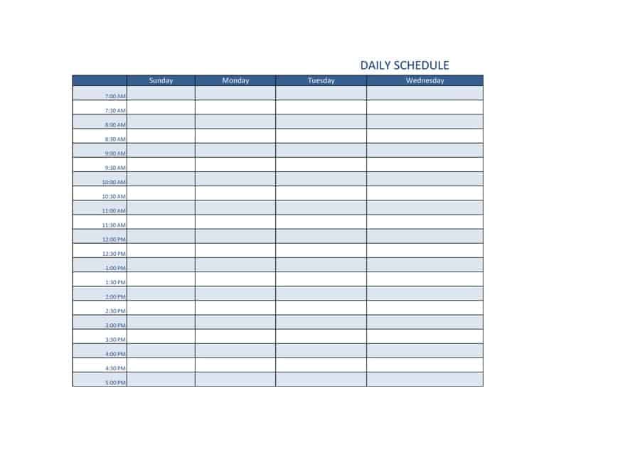 free daily schedule planner template