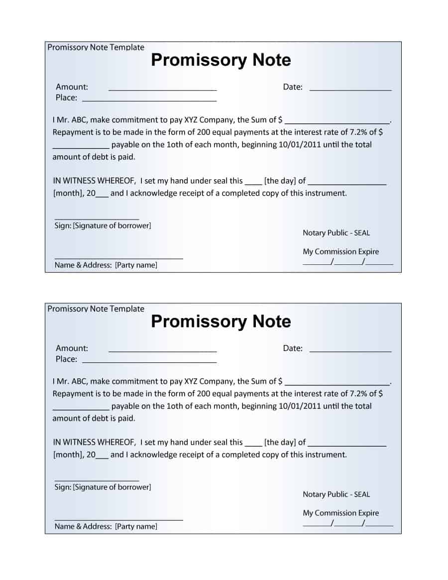 12  Promissory Note Templates Samples in Microsoft Word
