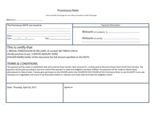 templates for invoices for promissory notes