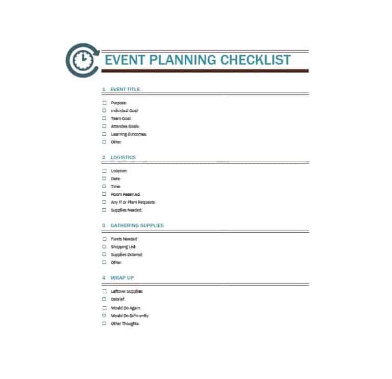 6 Event Planning Templates - Word Excel Formats