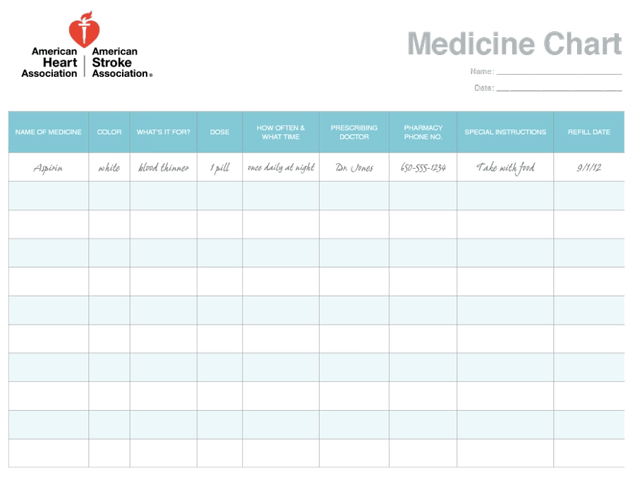  Printable Daily Medication Schedule Template Excel 